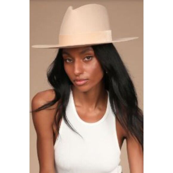 Veronica Beard Lack of Color Benson Beige Felt Wool Wide Brim Hat L NWT 230 main image 10